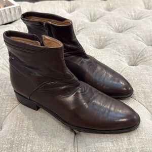 Bally Men's Brock Brown Leather Side‎ Zip Boots Size US 9.5